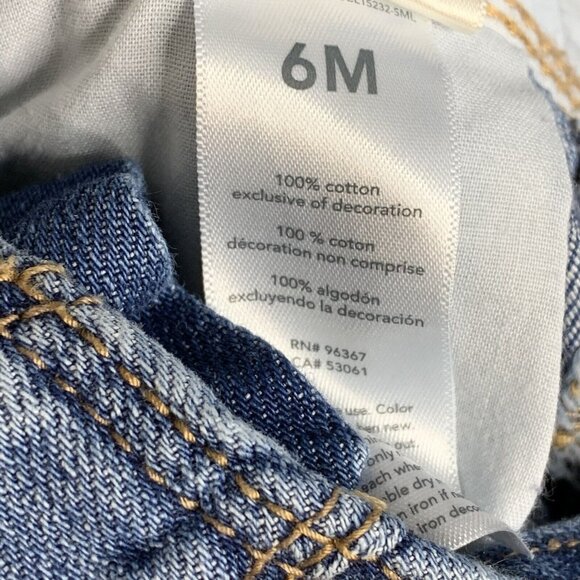 OshKosh B'gosh Vestbak Size 6M Overalls Denim Heart Embroidered Butterfly Snaps - Picture 12 of 12